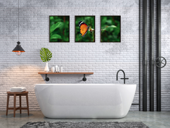 Schmetterling auf Blüte-Triptychon-Fotografie