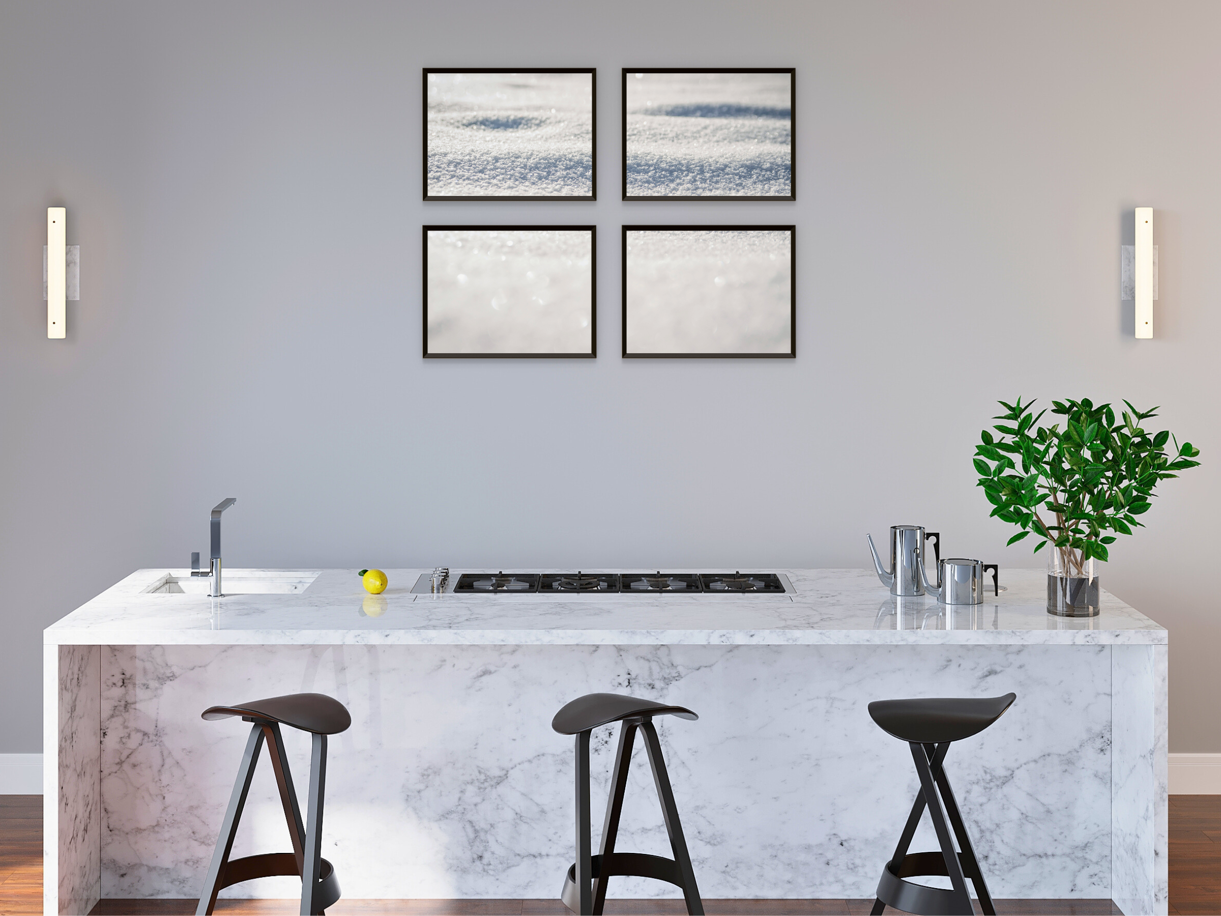 Winter flower meadow split photography (bundle)