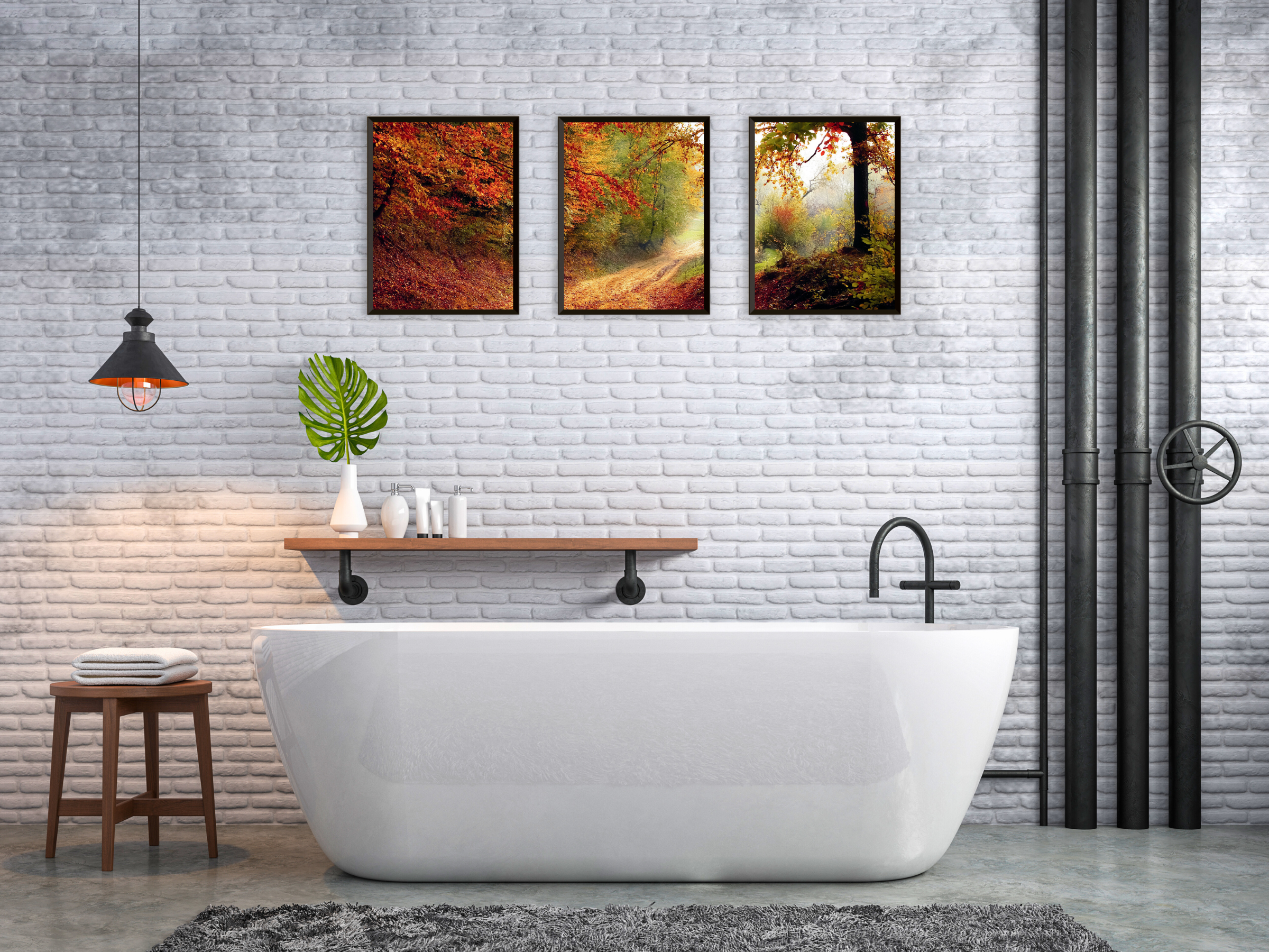 Herbstweg-Triptychon-Fotografie