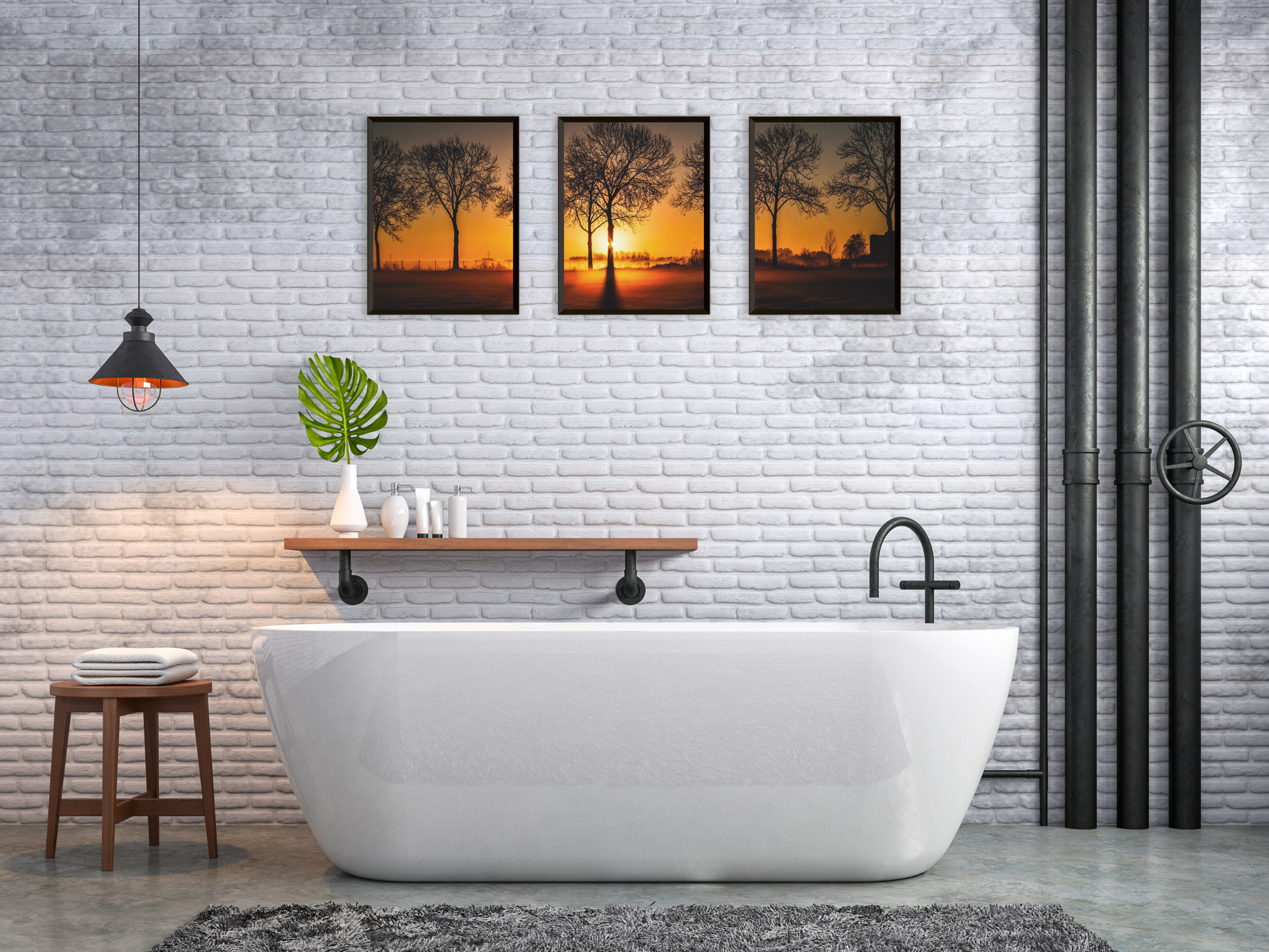 Morgenröte überm Feld-Triptychon-Fotografie