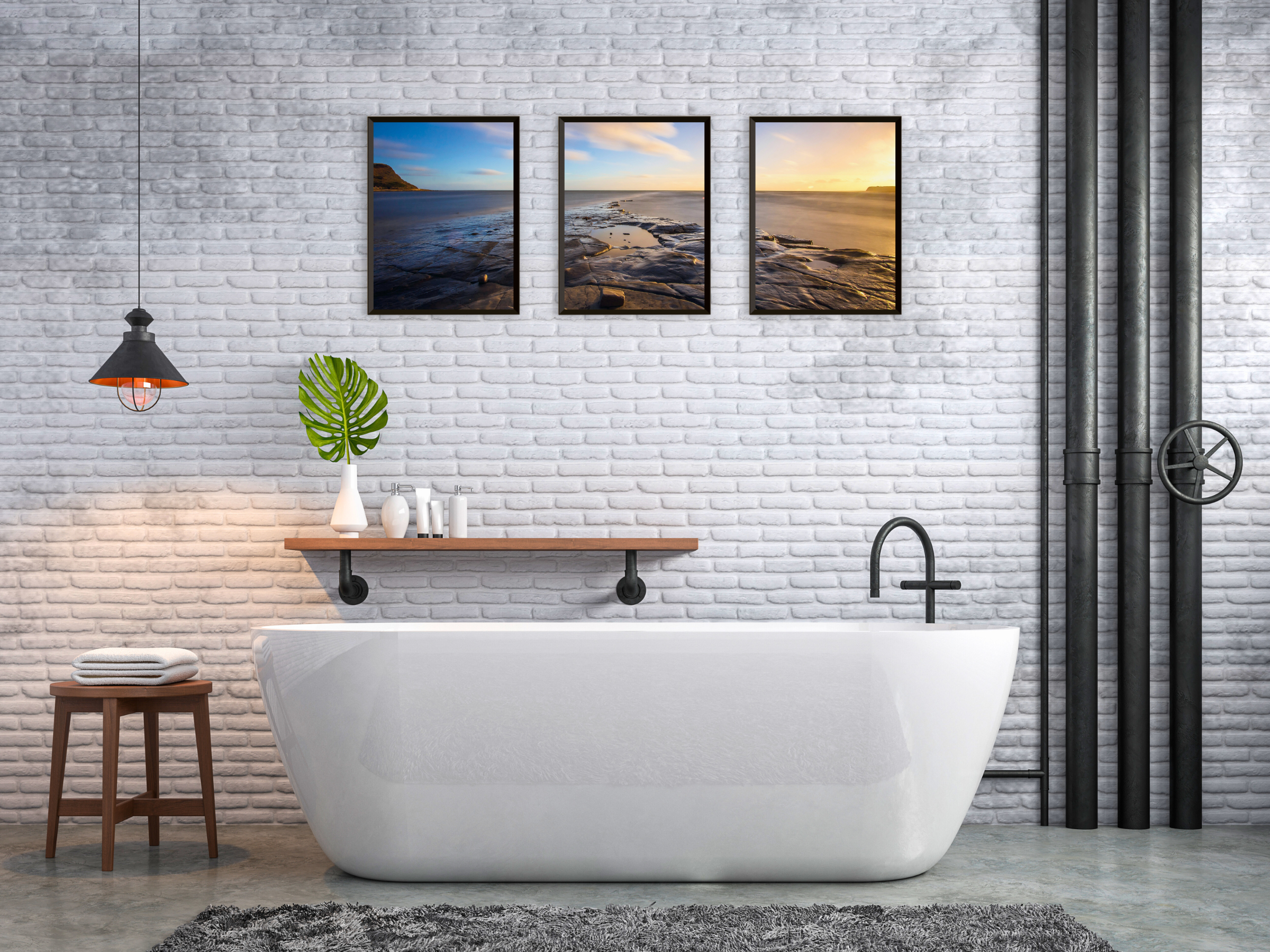 Strandstille-Triptychon-Fotografie