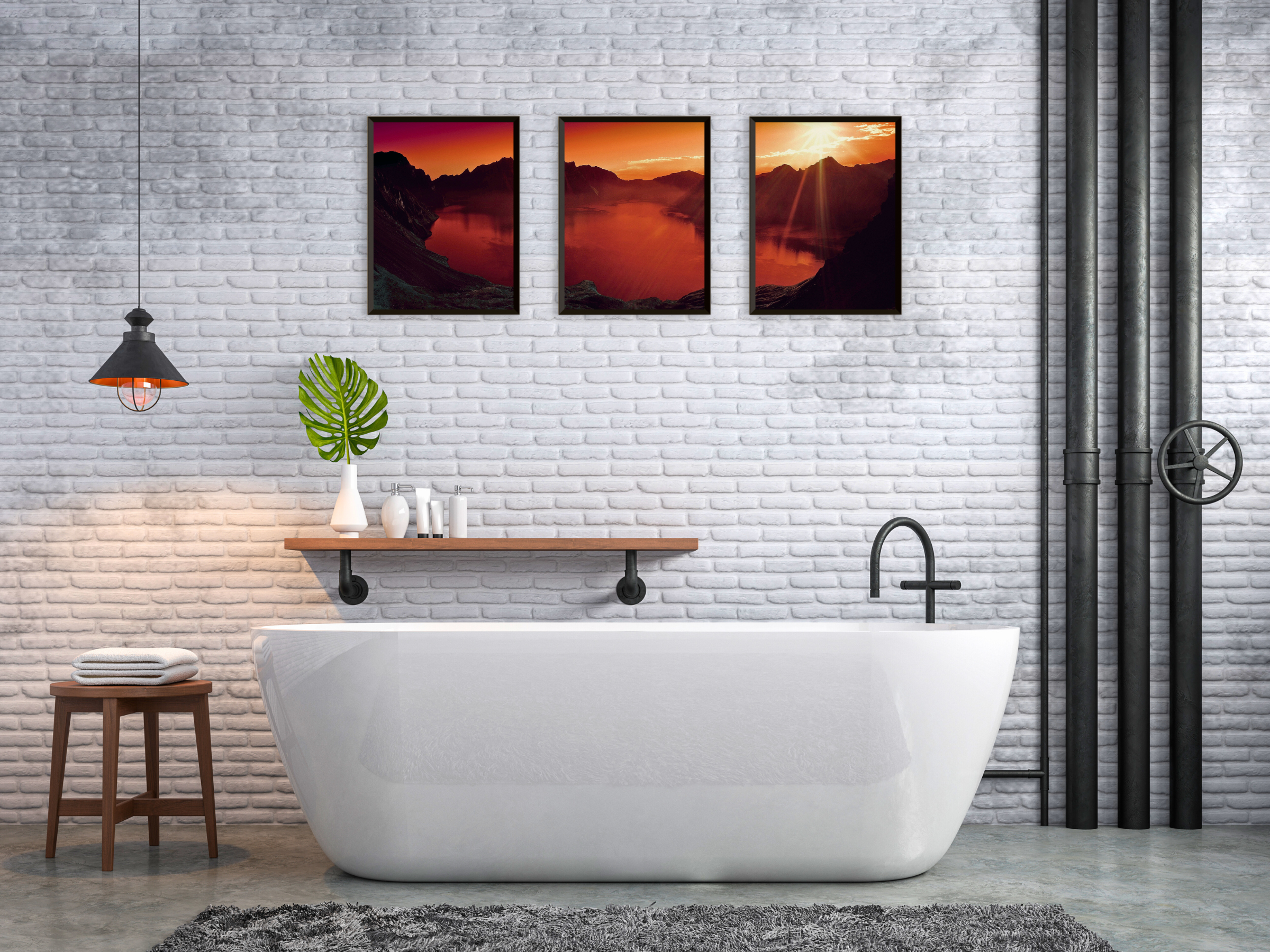 Bergpanorama-Triptychon-Fotografie