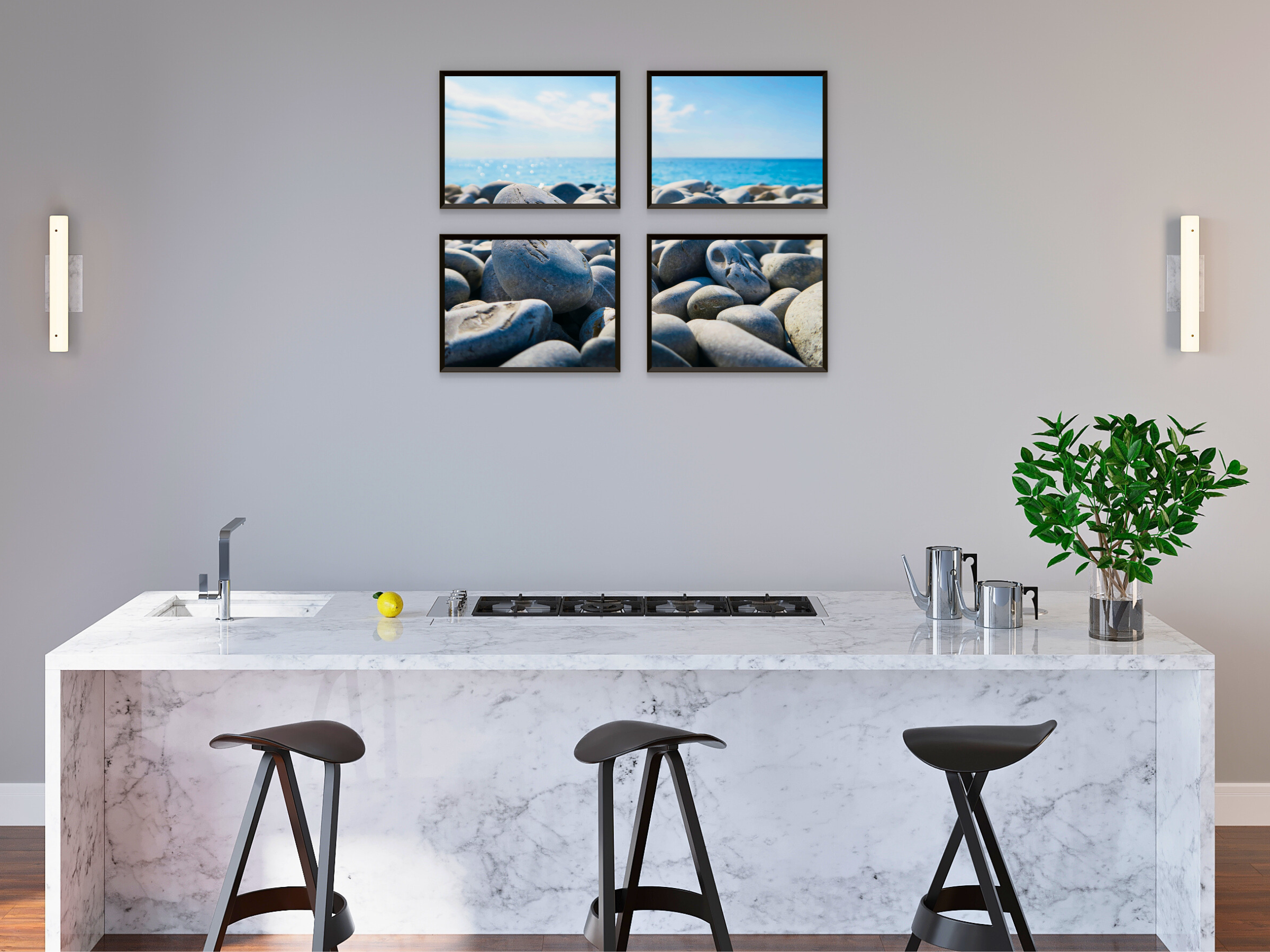 Steiniger Meeresblick-Split-Fotografie