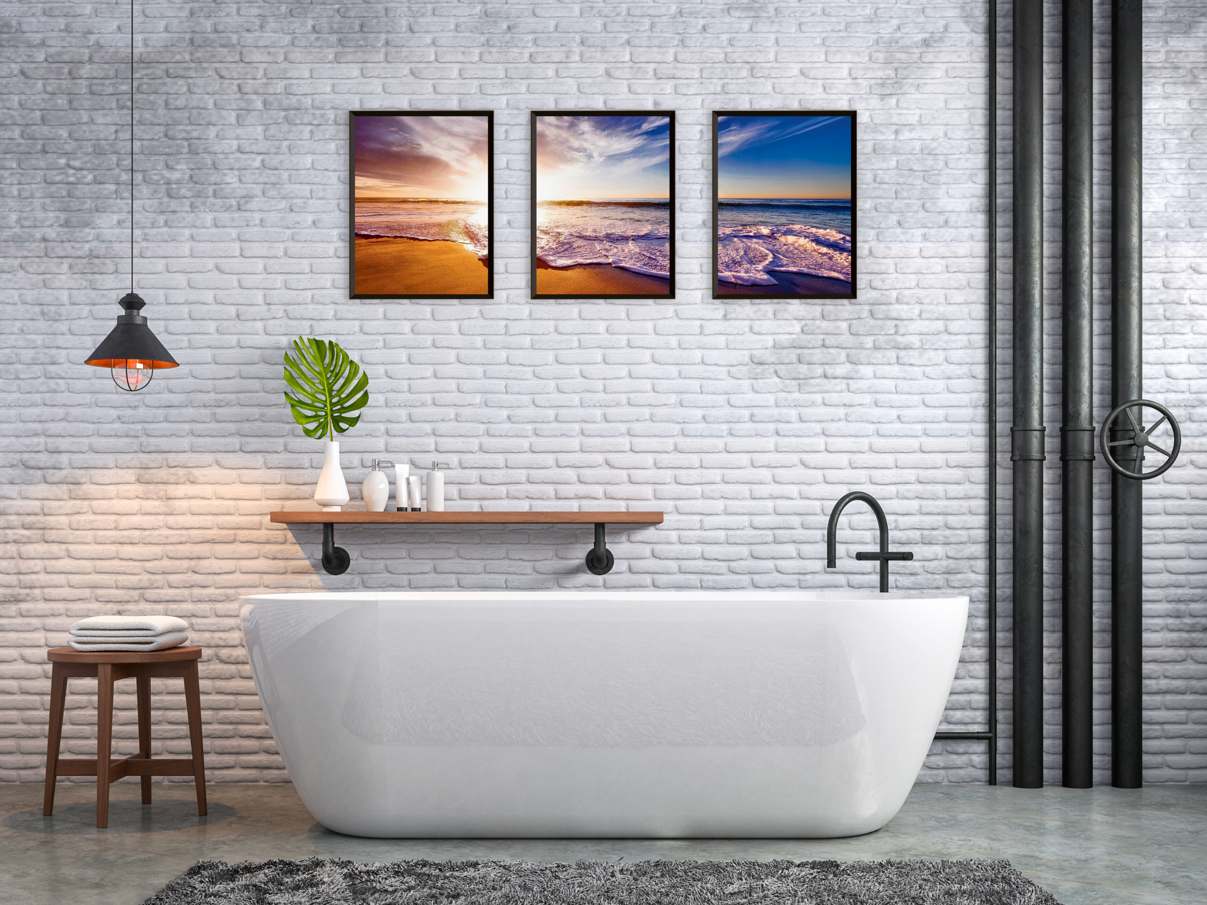 Sonnenaufgang am Strand-Triptychon-Fotografie