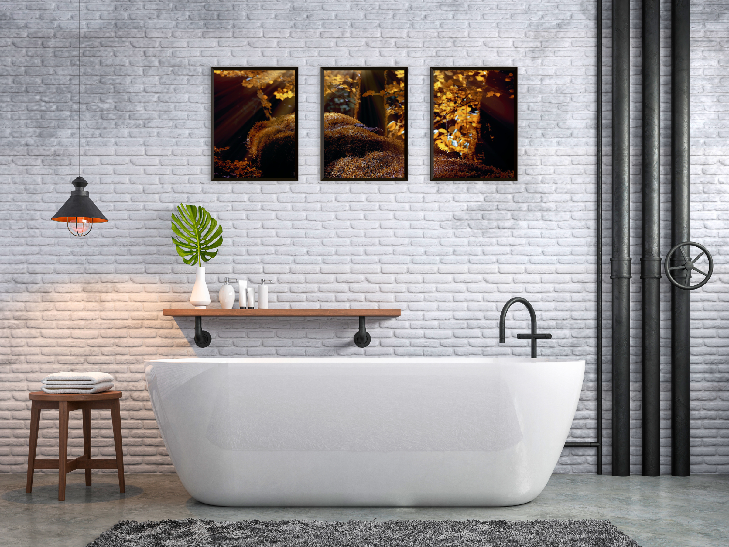 Forest Moss Triptych Photography