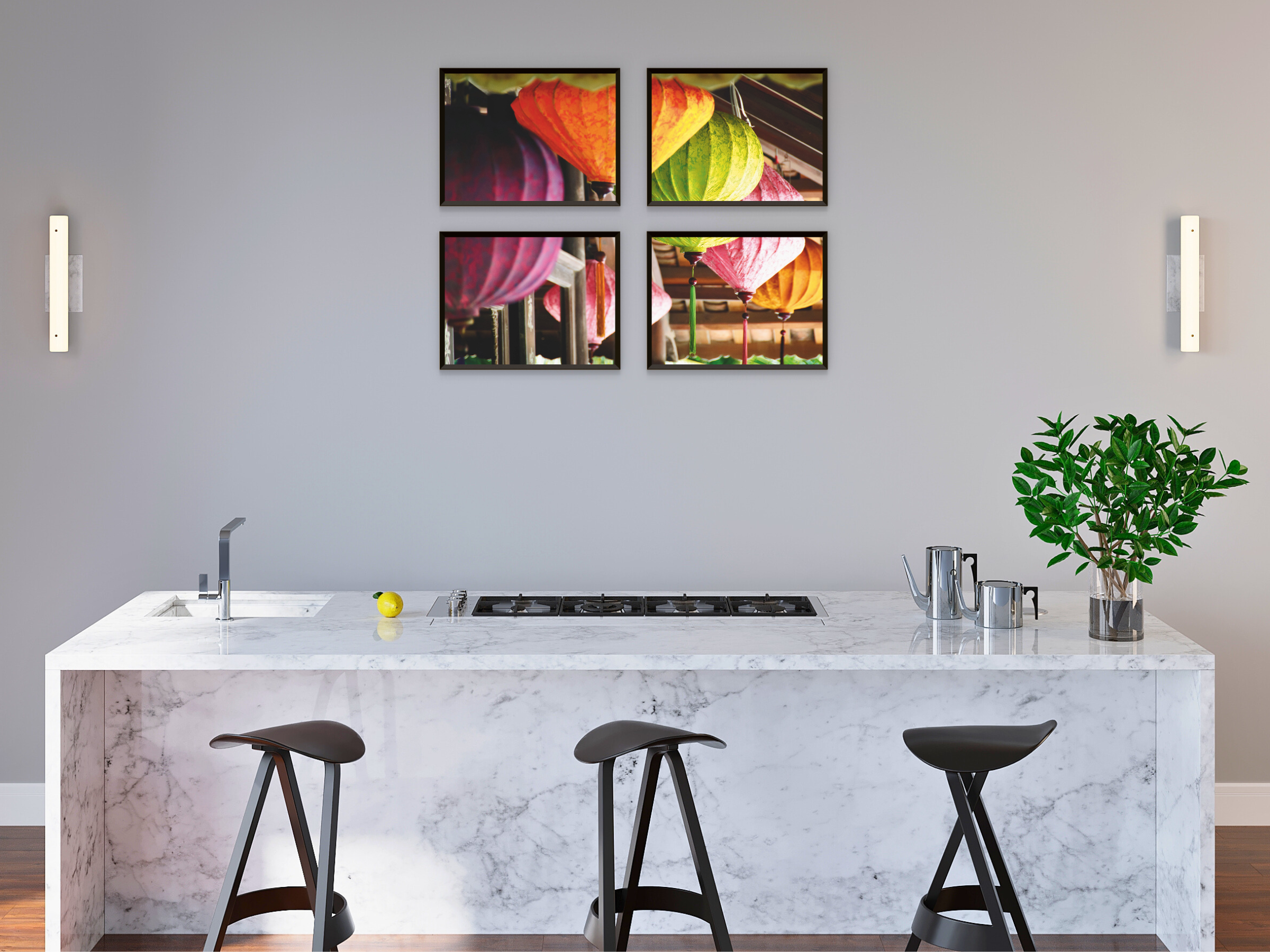 Colorful Chinese Lantern Split Photography