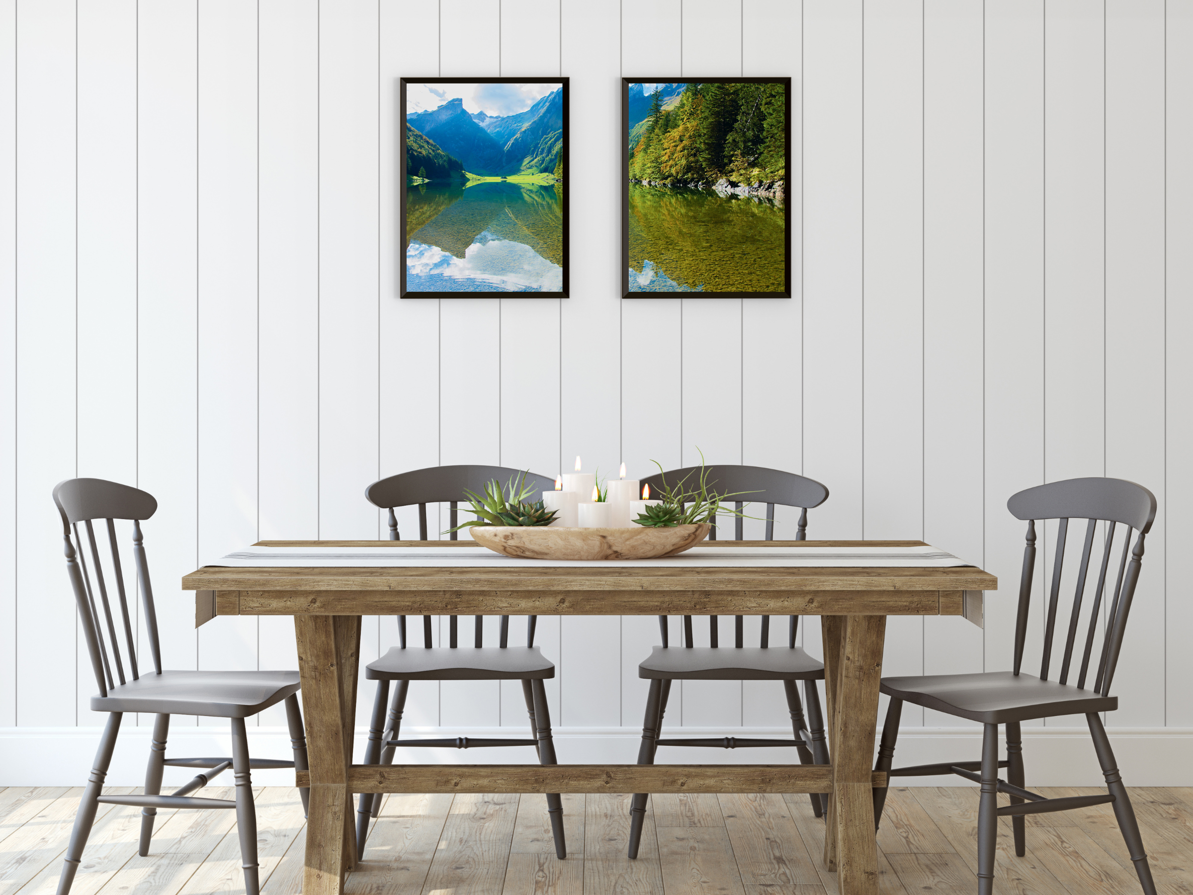 Pflanzen-Berge-Seen-Split-Fotografie (Bundle)