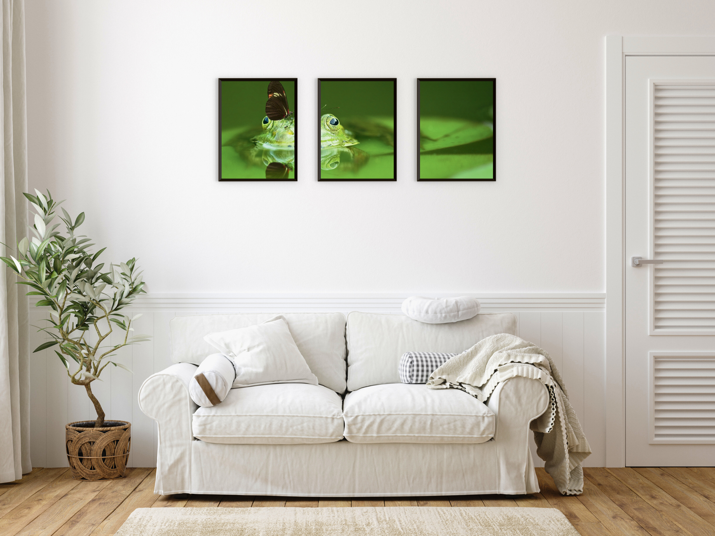 Lavendel-Meereswellen-Tiere-Triptychon-Fotografie (Bundle)