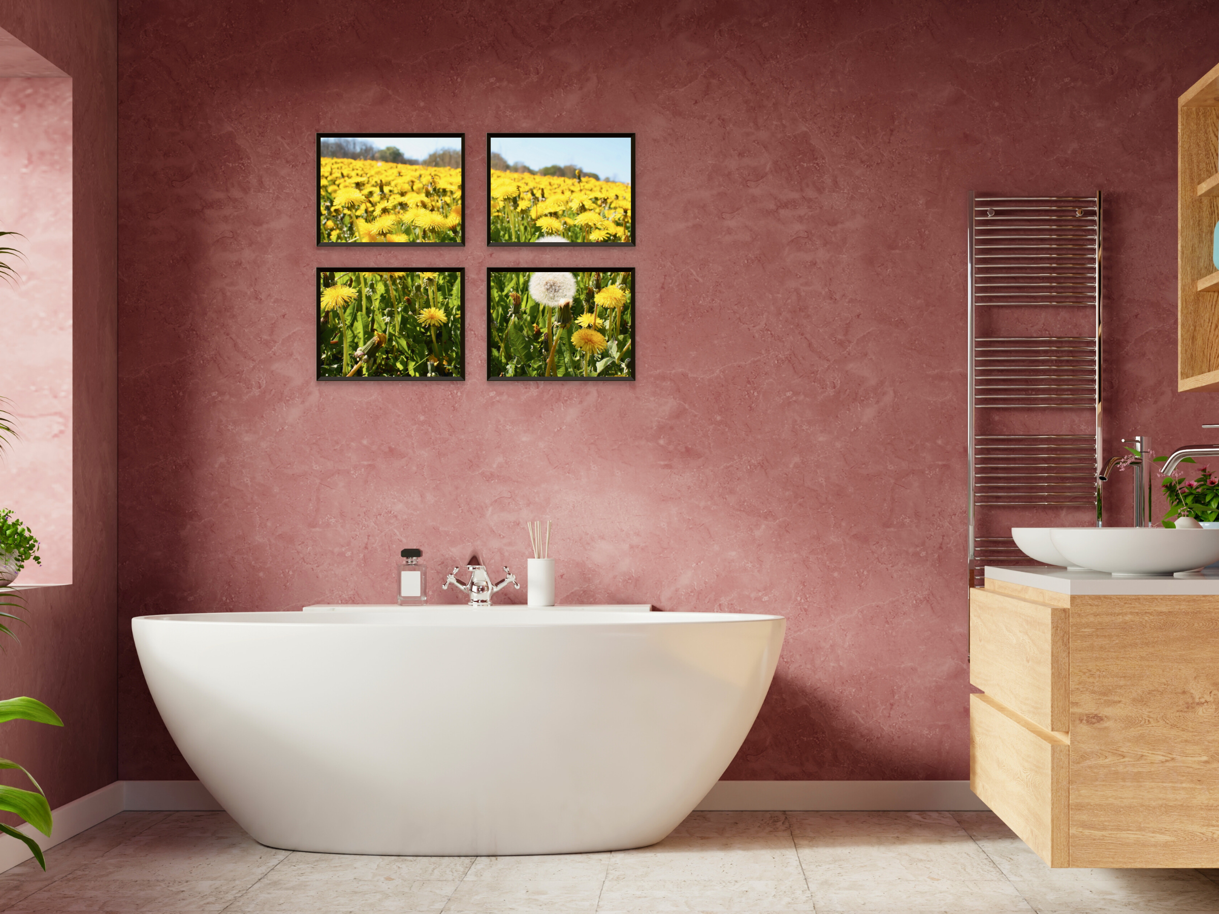 Buttercup field split photography