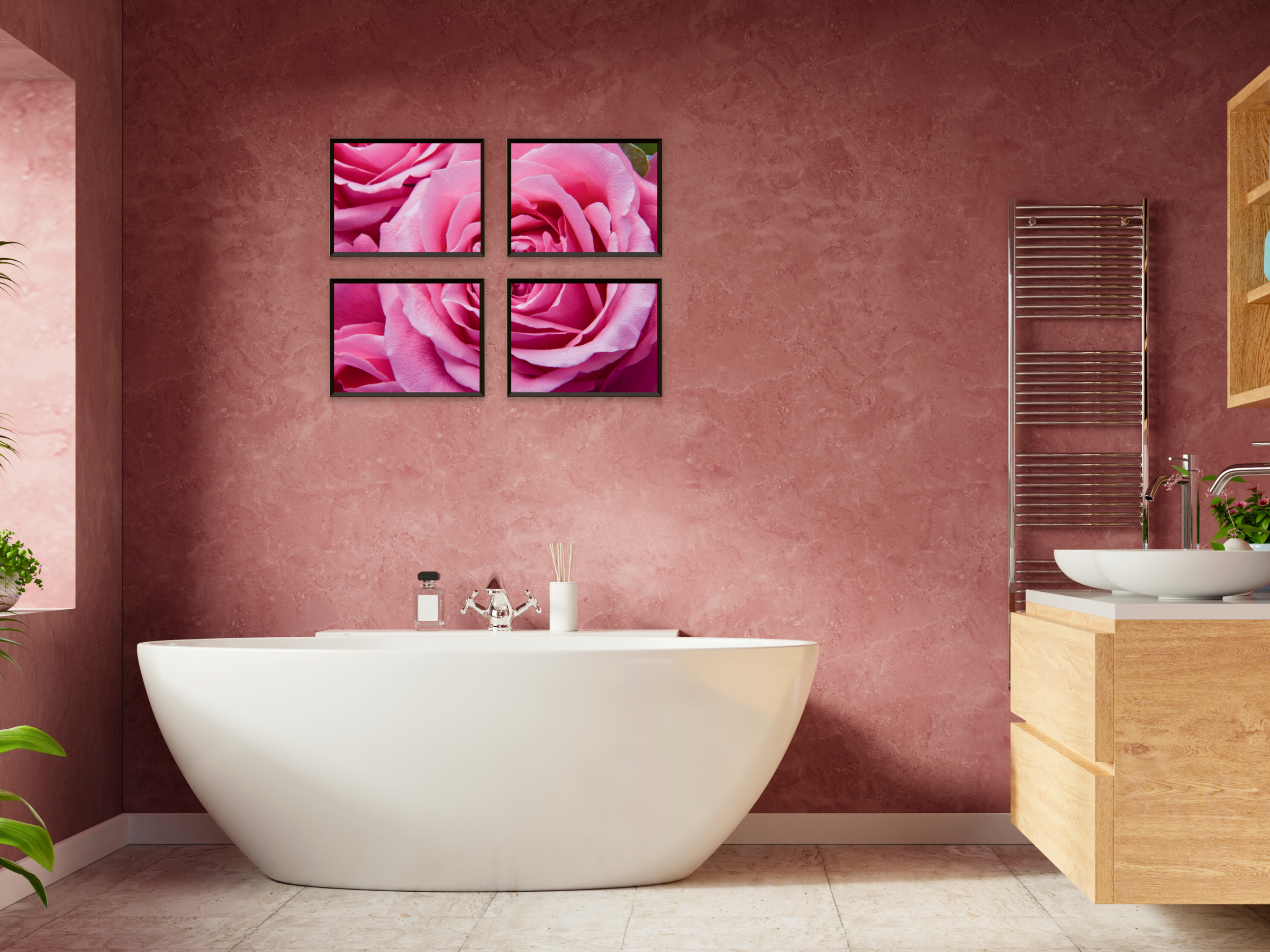 Pink Roses Split Photography
