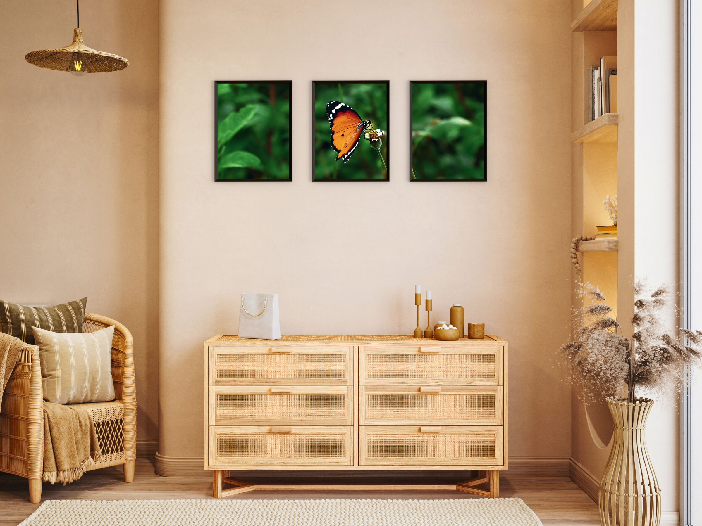 Lavendel-Meereswellen-Tiere-Triptychon-Fotografie (Bundle)