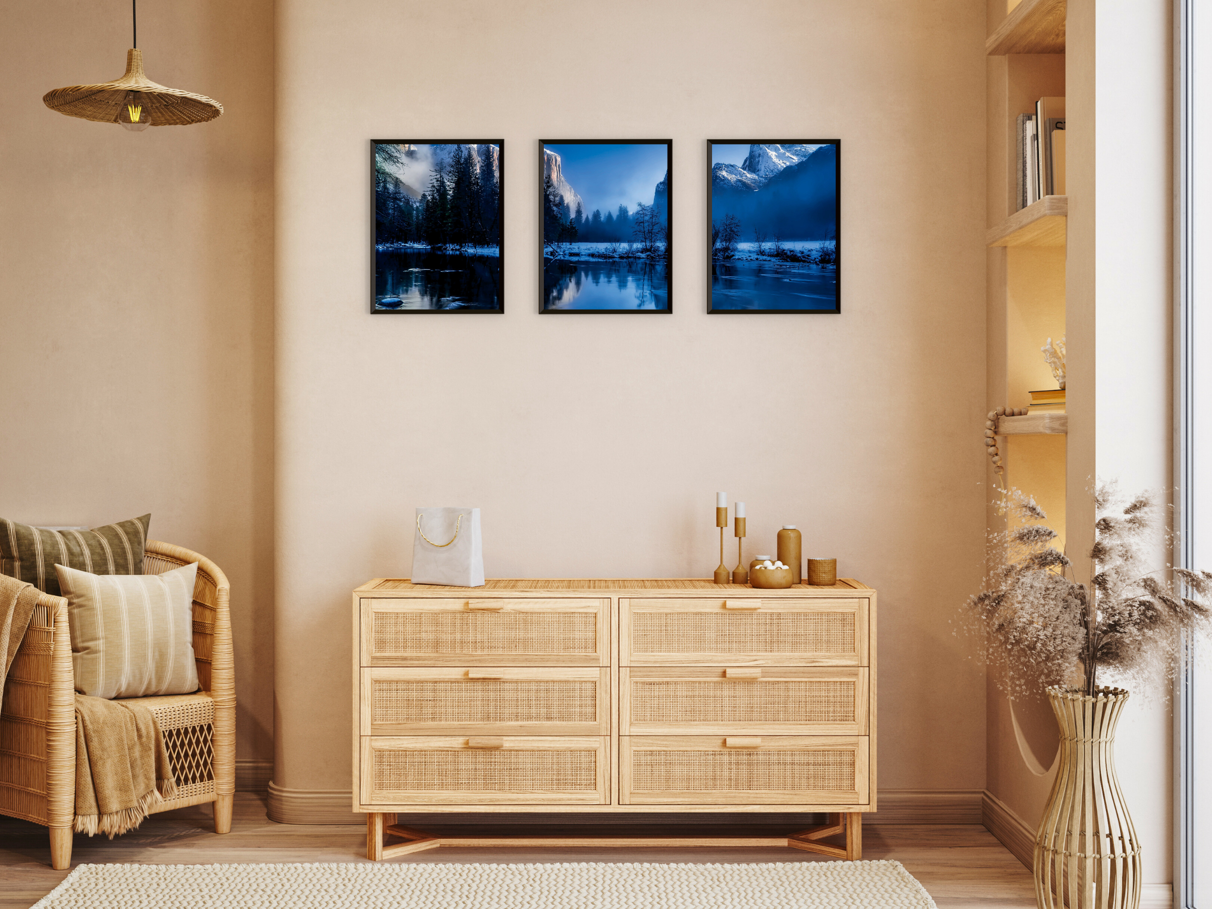 Berge-See-Meer-Triptychon-Fotografie (Bundle)