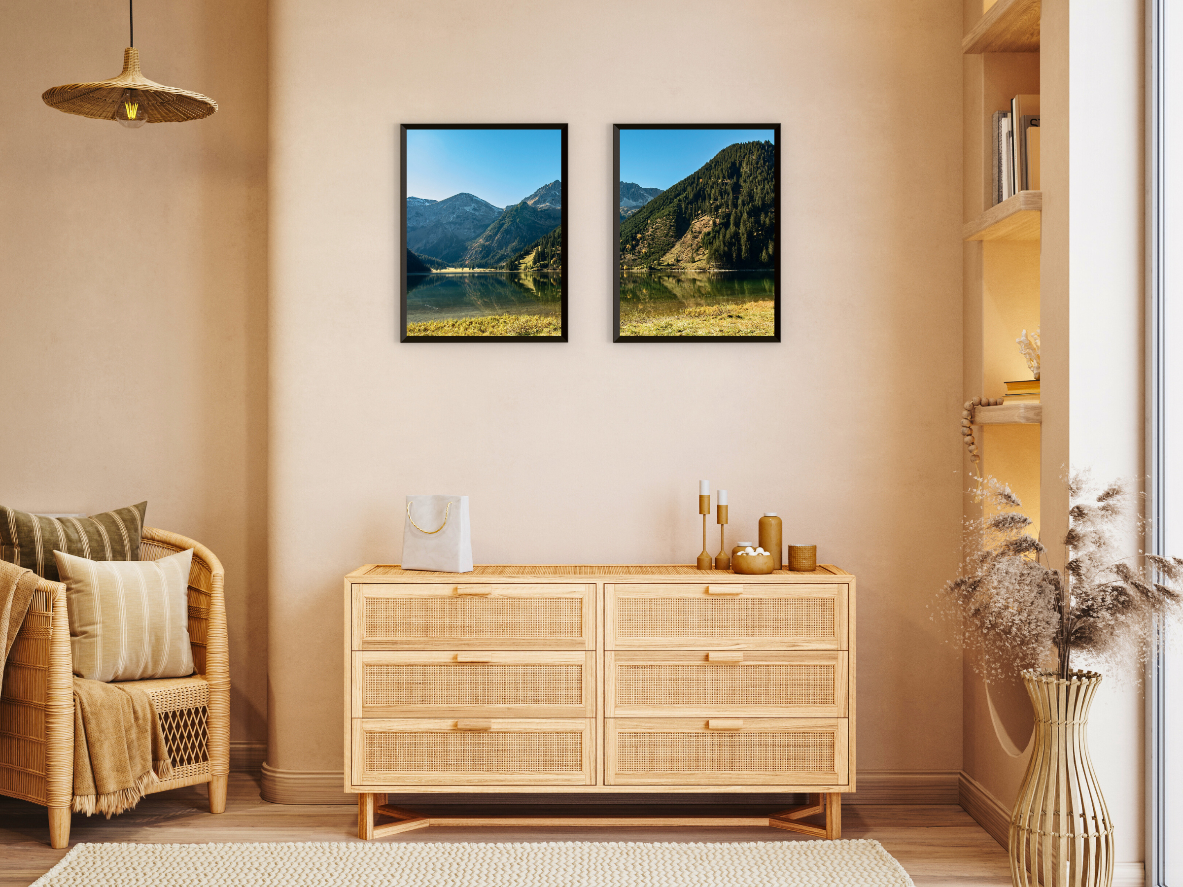 Pflanzen-Berge-Seen-Split-Fotografie (Bundle)